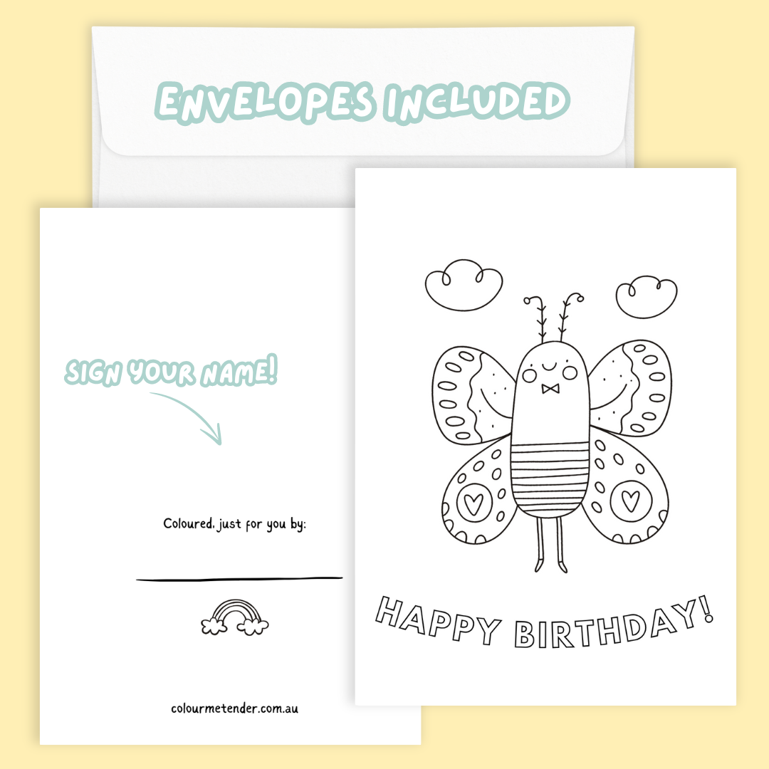 Keepsake Colouring Birthday Cards - Sweet Neighbourhood