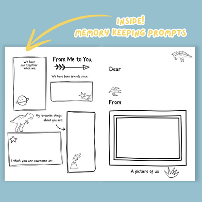 Keepsake Colouring Birthday Cards - Dinosaurs