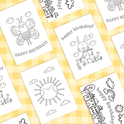 Keepsake Colouring Birthday Cards - Sweet Neighbourhood