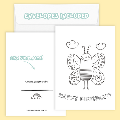 Keepsake Colouring Birthday Cards - Sweet Neighbourhood