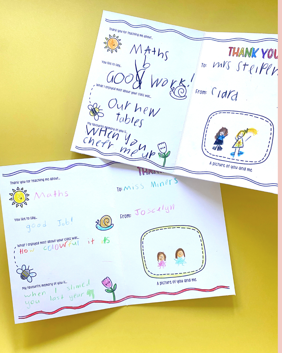 Teacher Thank You Keepsake Cards – Printable Digital Download