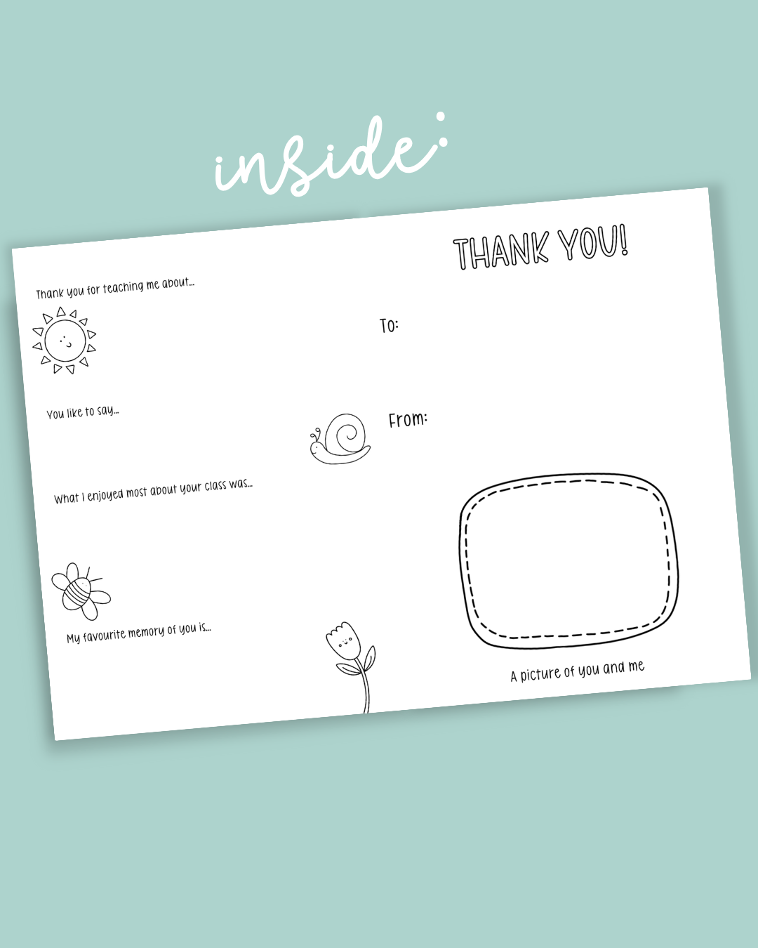 Teacher Thank You Keepsake Cards – Printable Digital Download