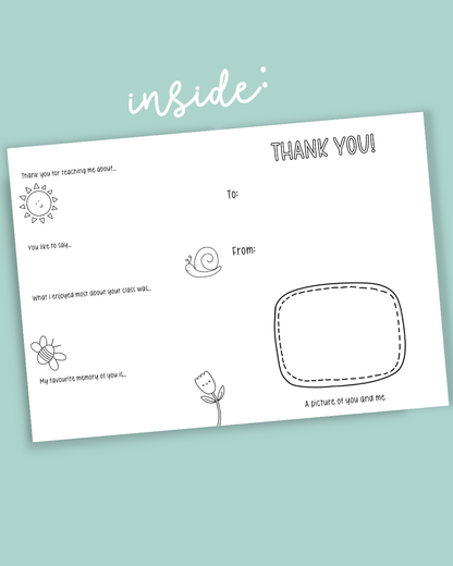 Teacher Thank You Keepsake Cards – Printable Digital Download