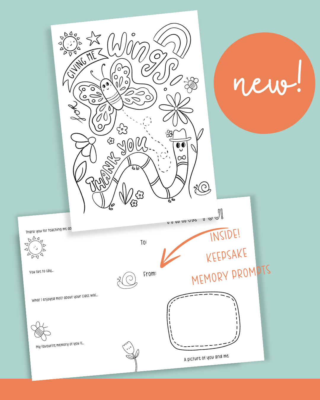 Teacher Thank You Keepsake Cards – Printable Digital Download