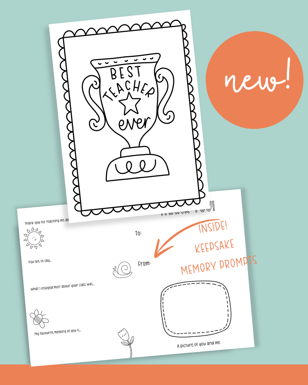 Teacher Thank You Keepsake Cards – Printable Digital Download