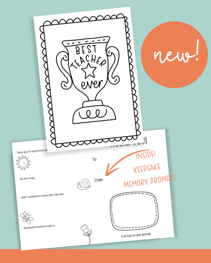 Teacher Thank You Keepsake Cards – Printable Digital Download